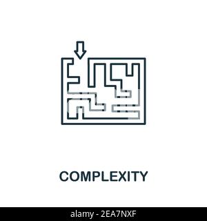 Icona complessità. Elemento semplice della raccolta di business intelligence. Icona di complessità creativa per il web design, modelli, infografiche e altro ancora Illustrazione Vettoriale