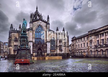 Cattedrale di Saint Giles conosciuta anche come High Kirk di Edimburgo, Scozia Foto Stock