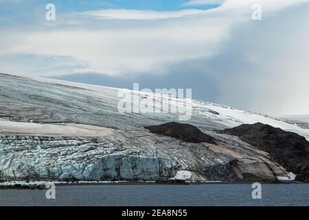 Ghiacciaio di Yankee Harbour, Antartide Foto Stock