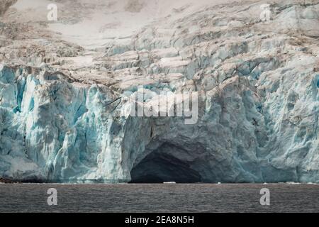 Ghiacciaio di Yankee Harbour, Antartide Foto Stock