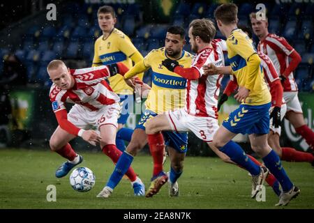 Broendby, Danimarca. 7 febbraio 2021. Anis ben Slimane (25) di Broendby SE visto durante la partita 3F Superliga tra Broendby IF e Aalborg Boldspilklub sul Broendby Stadium, Broendby. (Photo credit: Gonzales Photo - Kim Matthäi Leland). Foto Stock