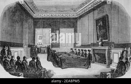 ecole de droit, tableau de paris par edmond texier, editeur paulin et le chevalier 1852 Foto Stock