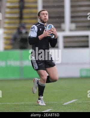 NEWCASTLE UPON TYNE, INGHILTERRA. 7 FEBBRAIO: Brett Connon di Newcastle Falcons durante la partita della Gallagher Premiership tra Newcastle Falcons e Exeter Chiefs a Kingston Park, Newcastle, domenica 7 febbraio 2021. (Credit: Mark Fletcher | MI News) Credit: MI News & Sport /Alamy Live News Foto Stock