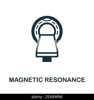 Icona risonanza magnetica. Elemento semplice dalla raccolta dei servizi medici. Icona di risonanza magnetica monocromatica riempita per modelli, infografiche e. Illustrazione Vettoriale