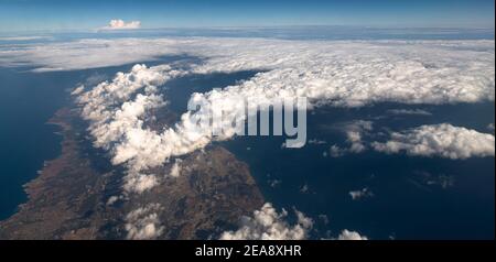 Vista dall'alto della penisola di Karpas dell'isola di Cipro Foto Stock