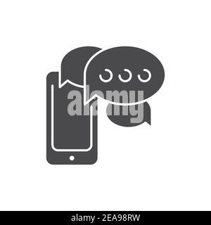 Comunicazione con clienti e clienti glifo icona nera. Gestione degli eventi. Accedi alla pagina Web, all'app mobile, al pulsante, al logo. Elemento isolato vettoriale. EDI Illustrazione Vettoriale