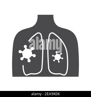 Icona del colore della linea dell'asma. Malattie infettive, raffreddori, influenza. Iscriviti per la pagina Web, l'app mobile, il logo del pulsante Illustrazione Vettoriale