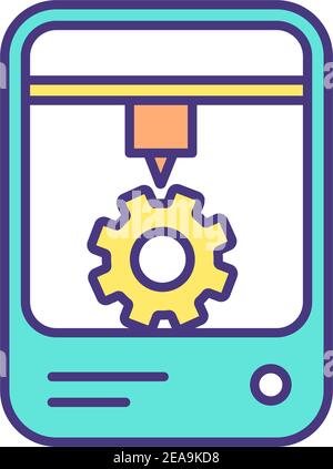 Software di simulazione icona colore RGB Illustrazione Vettoriale