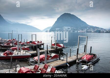 Noleggio barche Lugano Foto Stock