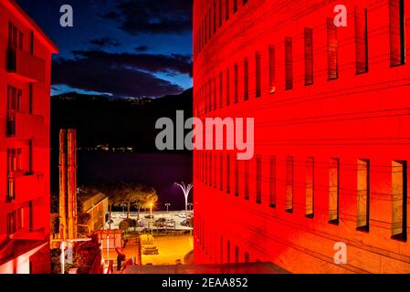 Casino di campione illuminato in rosso Foto Stock