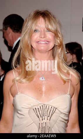 L'attrice statunitense Goldie Hawn si pone per le foto quando arriva al 'Museum of the Moving Image Salute to Ron Howard' tenuto all'hotel Waldorf Astoria a New York City, NY, USA, domenica 4 dicembre 2005. Foto di Nicolas Khayat/ABACAPRESS.COM. Foto Stock