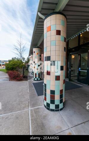 Scene intorno al Quad nel campus della WSU (Washington state University) a Vancouver, Washington. Foto Stock