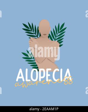 Body Positivity T-Shirt Design caratterizzato DA una donna con alopecia Foto Stock