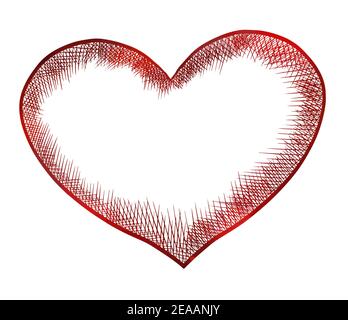 Cuore ombreggiato. Buon San Valentino. Illustrazione vettoriale Illustrazione Vettoriale