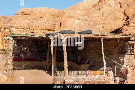 Capanna beduino nel deserto d'Egitto Foto Stock