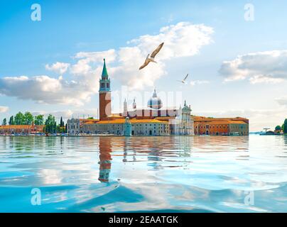 Architettura antica di San Giorgio Maggiore a Venezia Foto Stock