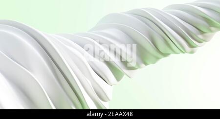 forma geometrica intrecciata astratta con sfondo verde rappresentazione 3d sfondo dal design moderno e minimalista Foto Stock