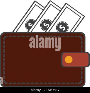 modello di illustrazione vettoriale dell'icona del portafoglio Illustrazione Vettoriale