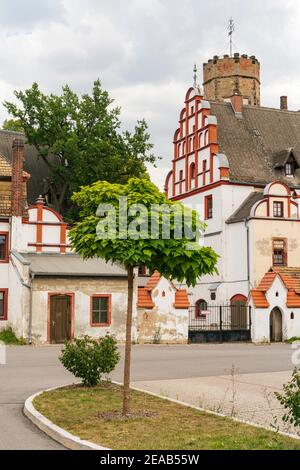 Castello ormeggiato Windischleuba a Windischleuba, Altenburger Land distretto, Turingia, Germania Foto Stock