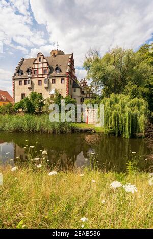 Castello ormeggiato Windischleuba a Windischleuba, Altenburger Land distretto, Turingia, Germania Foto Stock