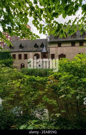 Castello ormeggiato Windischleuba a Windischleuba, Altenburger Land distretto, Turingia, Germania Foto Stock