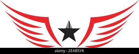 Ala Falcon modello Logo illustrazione vettoriale design Illustrazione Vettoriale