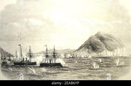 Battaglia navale di Hakodate. Foto Stock