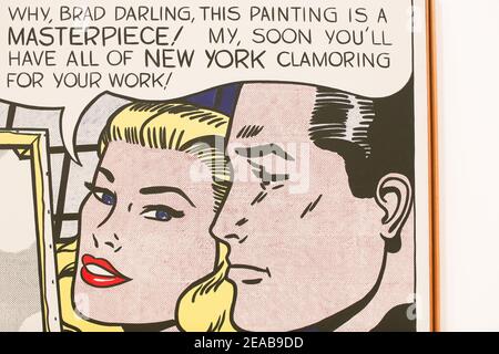 La mostra retrospettiva del Lichtenstein a Tate Modern che ha aperto Febbraio 18 Foto Stock