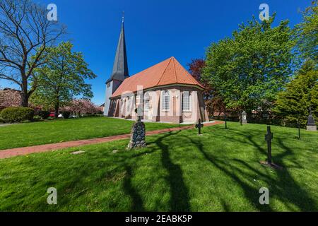 Chiesa di San Mattia in Jork, Altes Land, Stade distretto, bassa Sassonia, Foto Stock