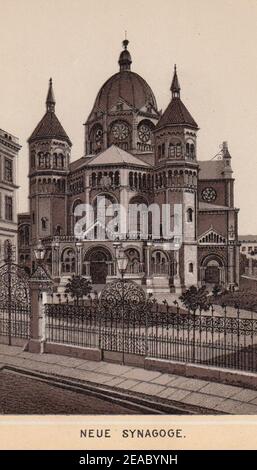 Neue Synagoge in Wrocław (Breslau), um 1885. Foto Stock