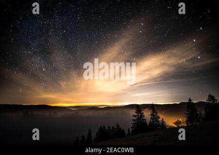 Di notte sulle alture del Giura Foto Stock