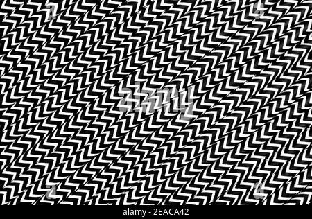 Cannucce in carta bianca con linee a zigzag nere Foto Stock