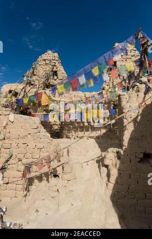 Il monastero di Shey Gompa con il palazzo del sovrano Foto Stock