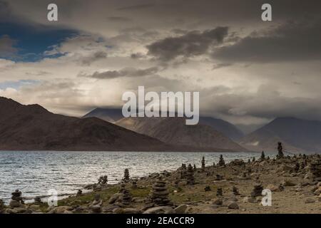 Il lago Pangong Tso Foto Stock