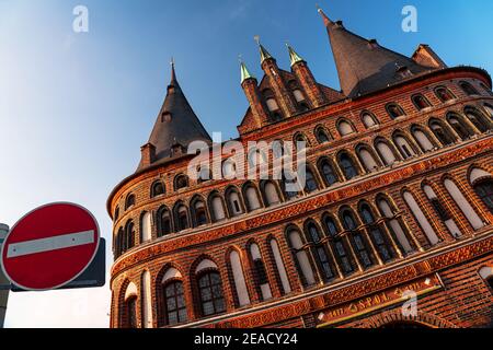 Lübeck Holsten Gate Foto Stock