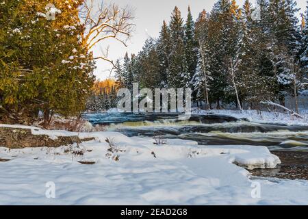 Area di conservazione delle Cascate del forno Irondale Kinmount Peterborough Ontario Canada in inverno Foto Stock