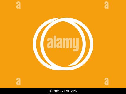 Bianco giallo con design a doppio cerchio Illustrazione Vettoriale