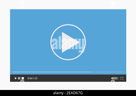 Modello di design moderno per lettori video per applicazioni mobili in stile piatto. Illustrazione Vettoriale