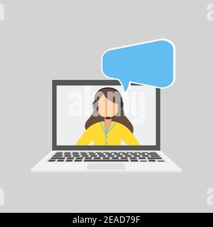 Per il supporto dei call center 24 7. Operatore di call center. Il servizio clienti di carattere. I servizi client e la comunicazione. Fumetti concettuale del client Illustrazione Vettoriale