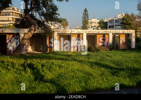 Graffiti a Voula B, Grecia Foto Stock