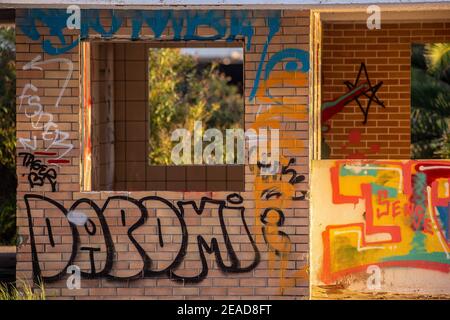 Graffiti a Voula B, Grecia Foto Stock