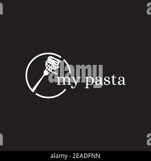 Modello di design del logo del ristorante Pasta spaghetti Illustrazione Vettoriale