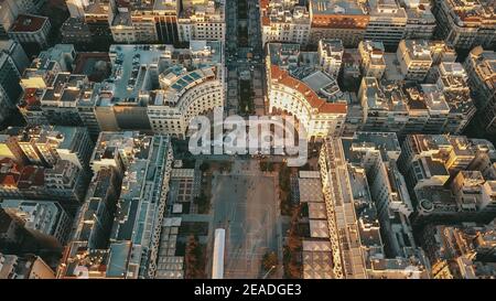 Aristotelous piazza durante il tramonto, Salonicco, Grecia Foto Stock