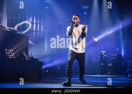 La star hip-hop americana Kendrick Lamar al festival iTunes 2013 Presso la Roundhouse di Londra Foto Stock