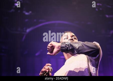 La star hip-hop americana Kendrick Lamar al festival iTunes 2013 Presso la Roundhouse di Londra Foto Stock