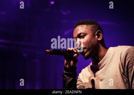 La star hip-hop americana Kendrick Lamar al festival iTunes 2013 Presso la Roundhouse di Londra Foto Stock