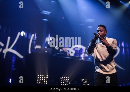 La star hip-hop americana Kendrick Lamar al festival iTunes 2013 Presso la Roundhouse di Londra Foto Stock