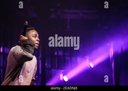 La star hip-hop americana Kendrick Lamar al festival iTunes 2013 Presso la Roundhouse di Londra Foto Stock