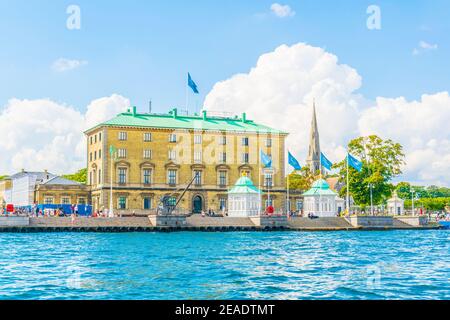 L'edificio dell'autorità portuale di Dahlerup con i due padiglioni reali a Copenhagen, Danimarca Foto Stock