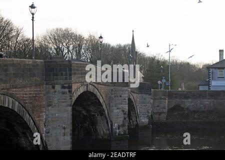 Vecchio ponte di Penwortham Foto Stock